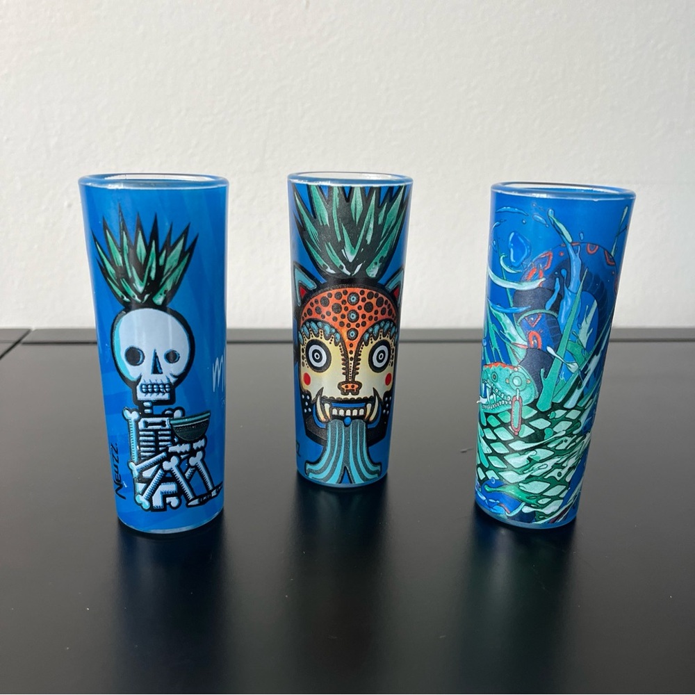 Set of 3  Milagro- NEUZZ Tequila Shot Glasses